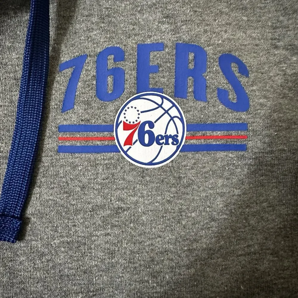 NBA Philadelphia 76ers Men’s Grey XL Zip Front Hoodie